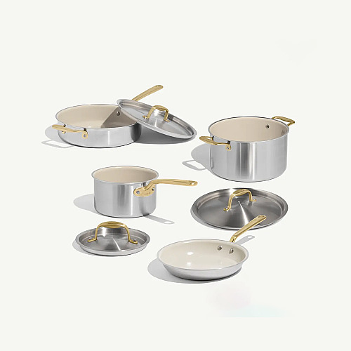 7-Piece CeramiClad Brass Handle Set