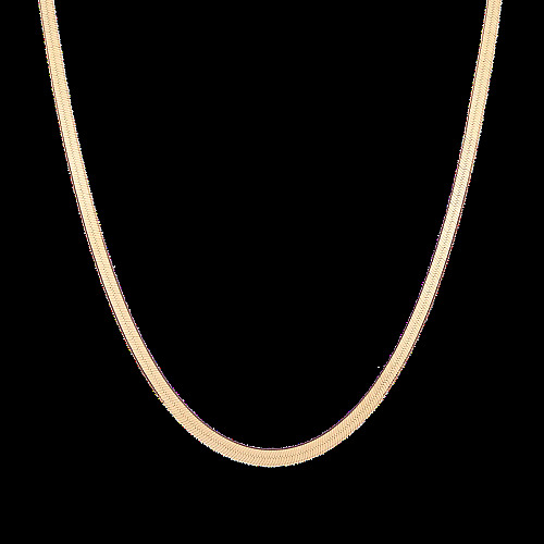 Gold Herringbone Chain Necklace