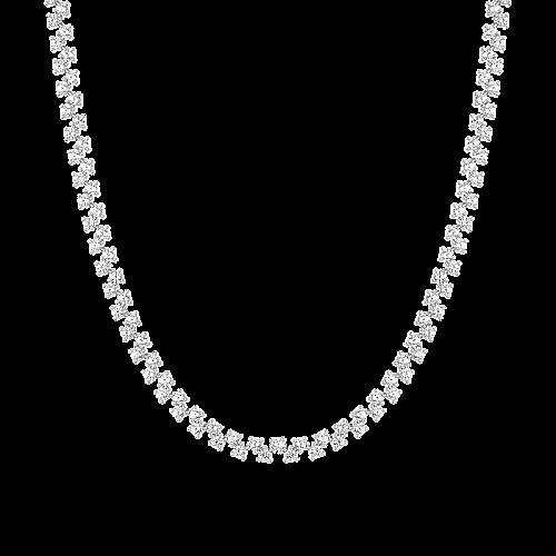 Floating Lab Grown White Sapphire Tennis Necklace