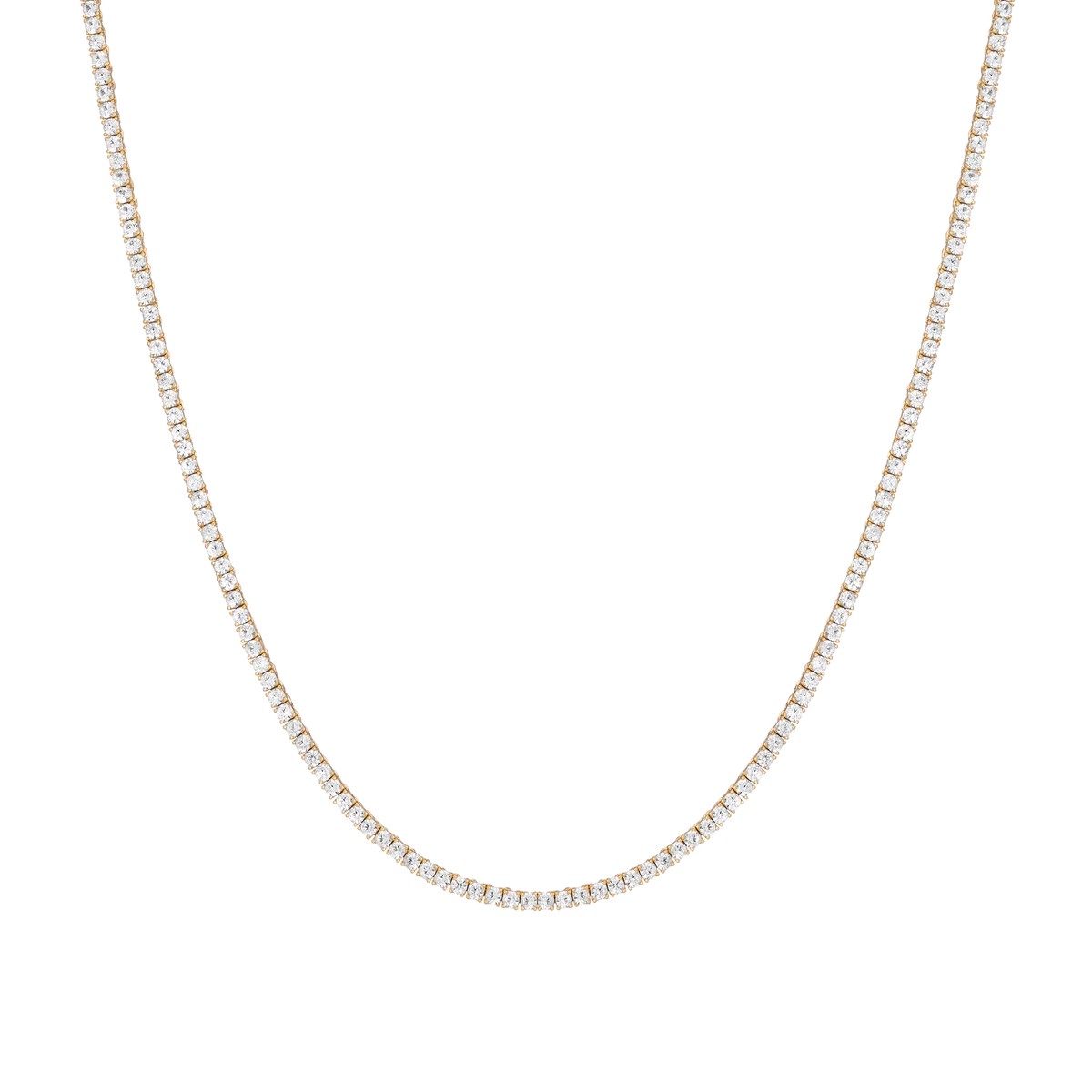 Aurate: White Sapphire Tennis Necklace