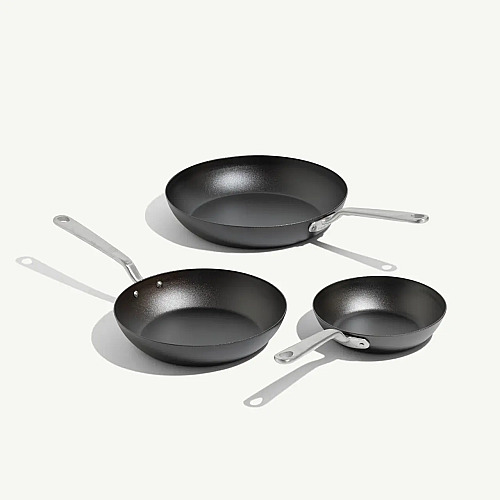 Seasoned Carbon Steel Frying Pan Set