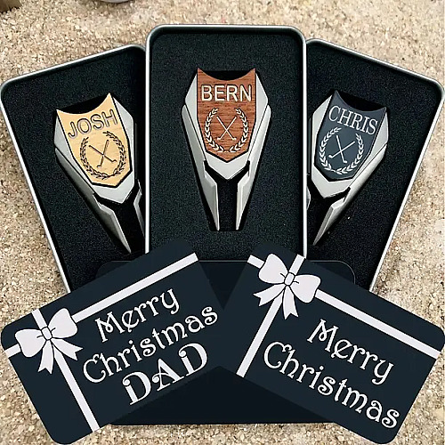 WoodULike Personalized Golf Ball Marker Gift Set