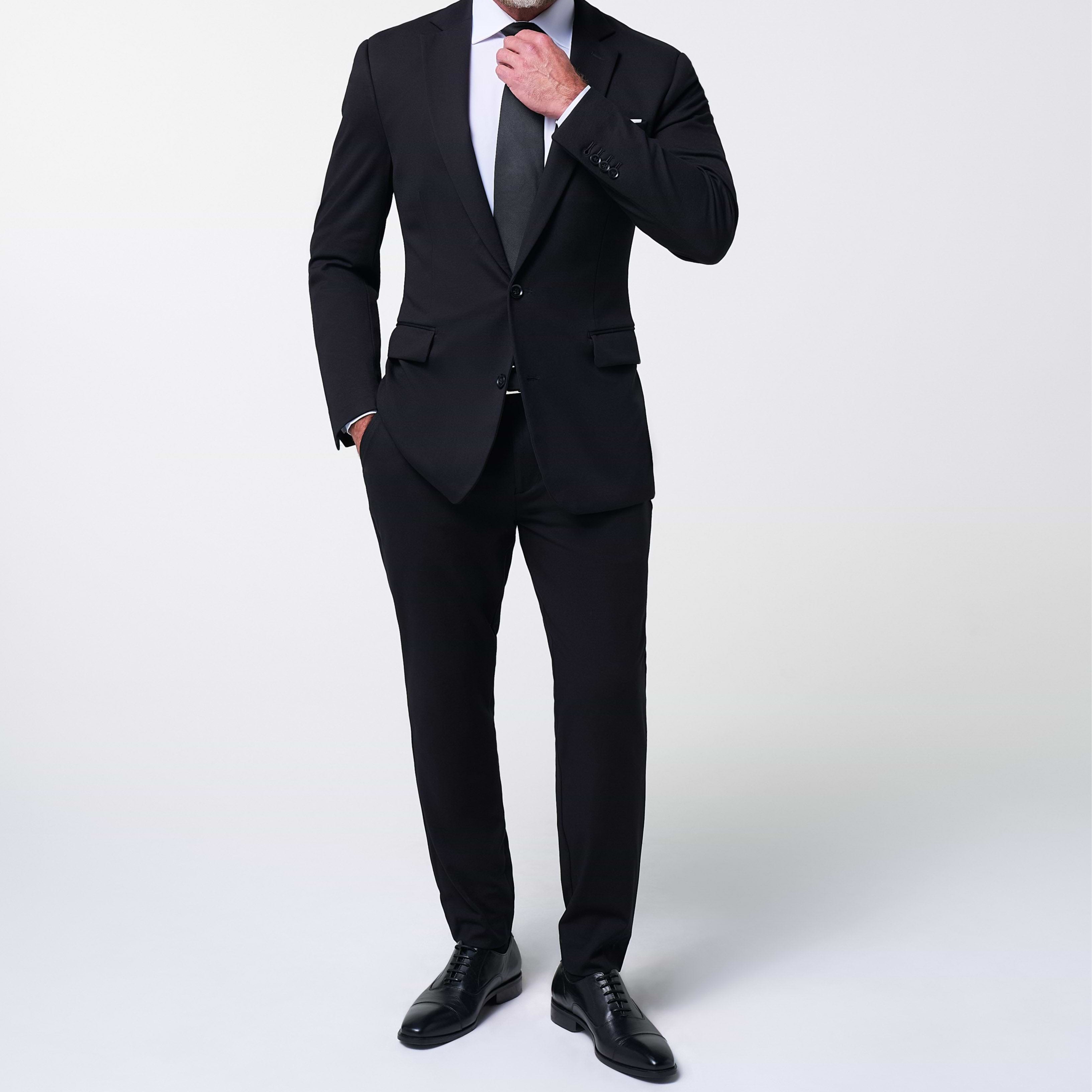 Athletic Fit Stretch Suit - Black