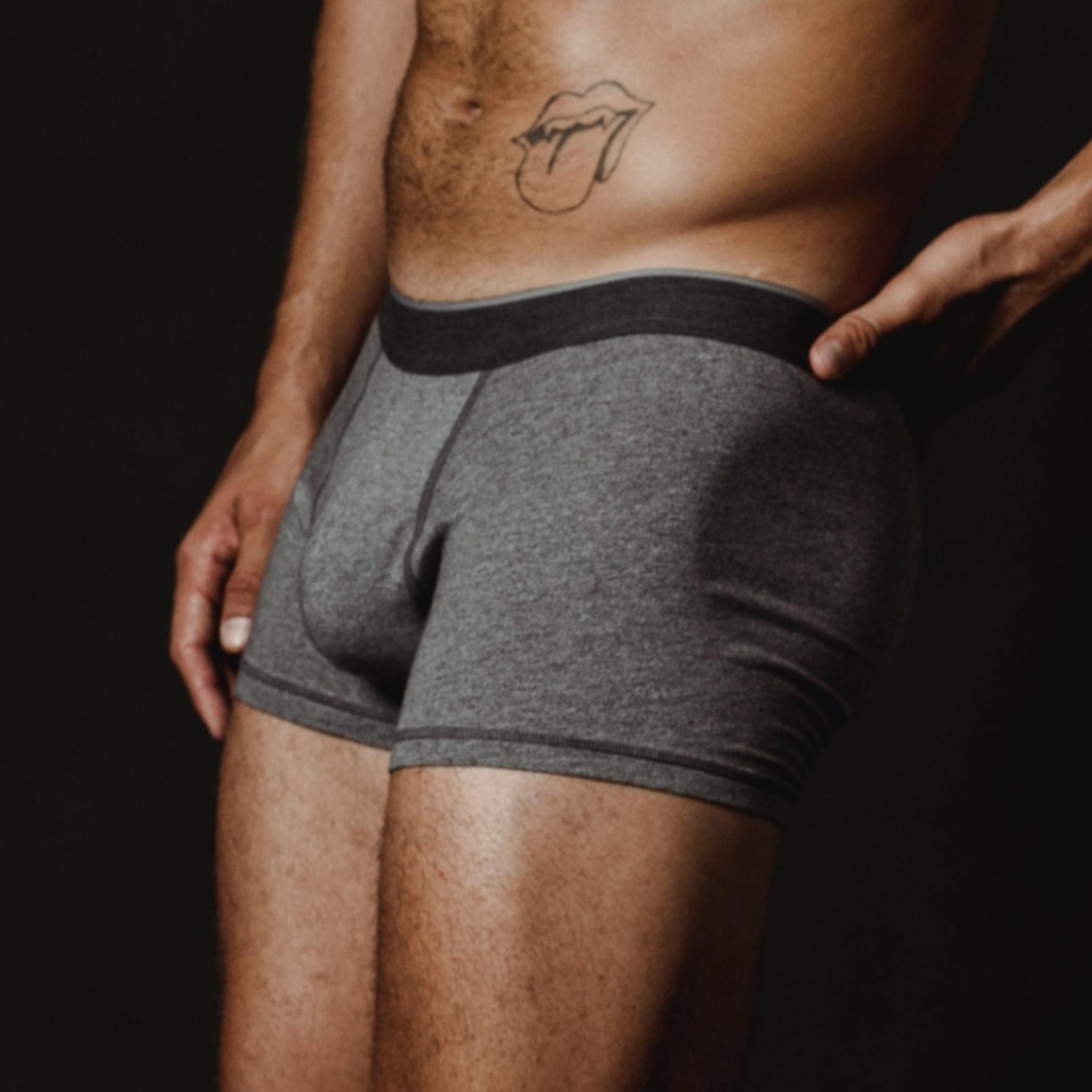 Man in grey boxer briefs