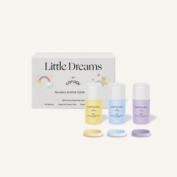 The Canopy Little Dreams Aroma Kit, including Rise, Lull, and Calm scents