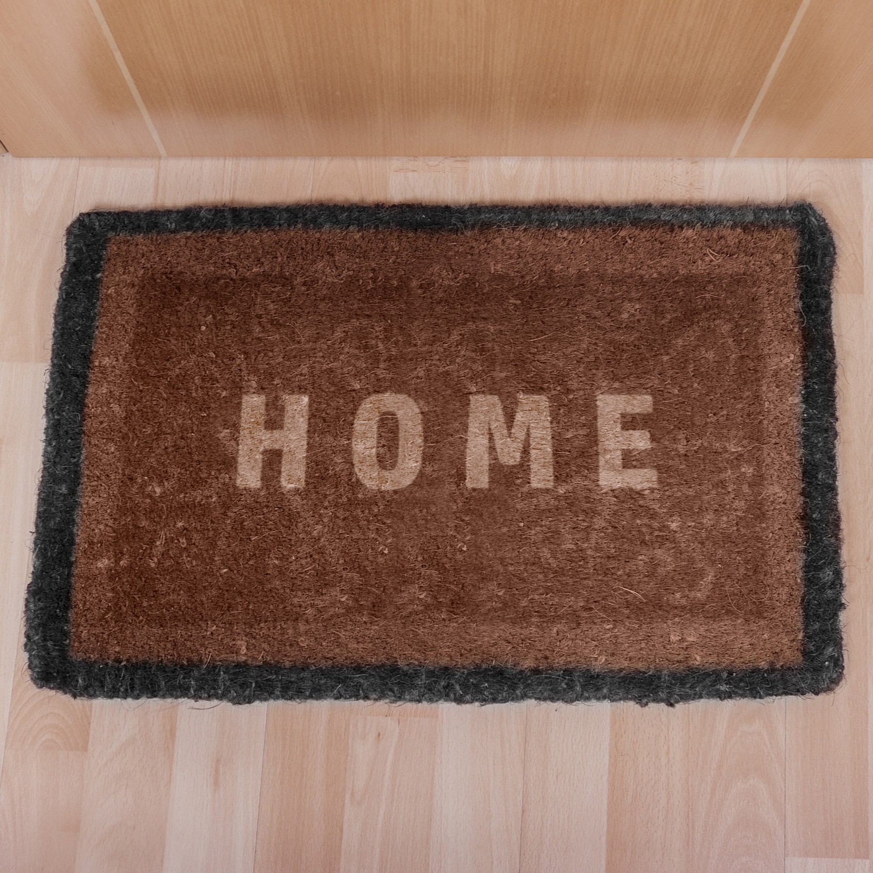 Fuzzy-looking natural fiber doormat