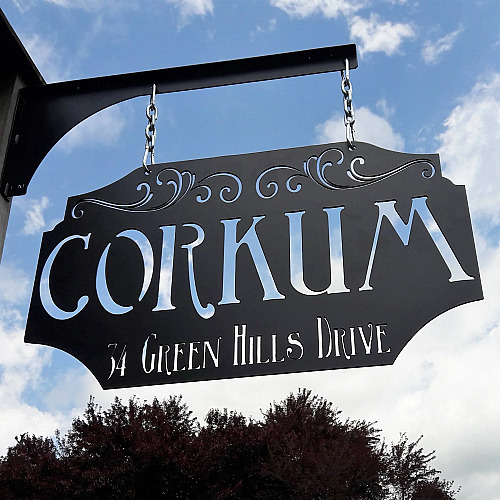 Personalized Hanging Metal Address Sign
