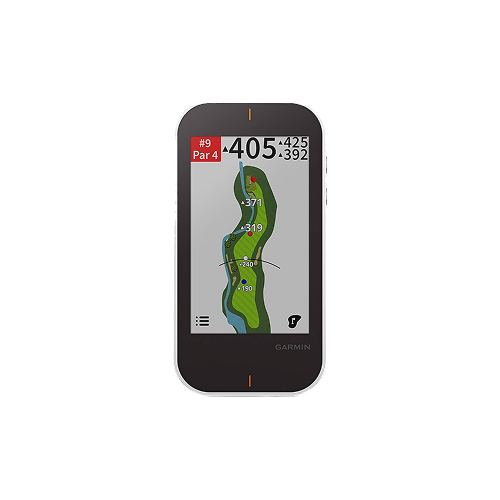Garmin Approach G80 Golf GPS A Garmin Approach G80 displays a golf course map with yardages and hole details.